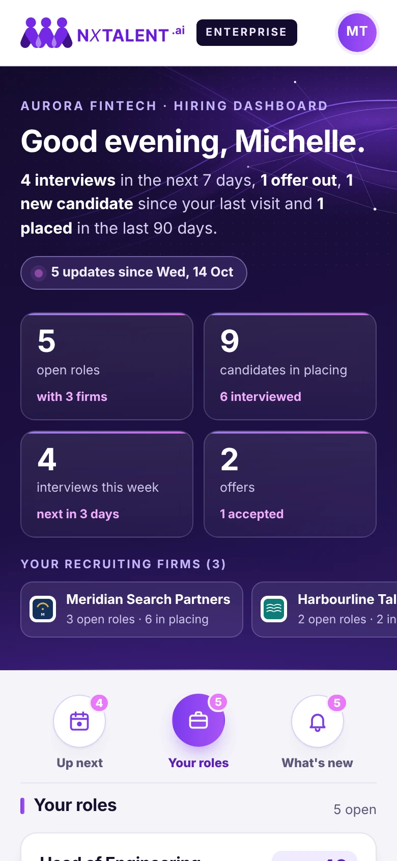 Enterprise portal on mobile
